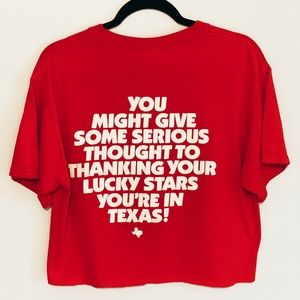 Vintage TEXAS BBQ Crop Top Tee